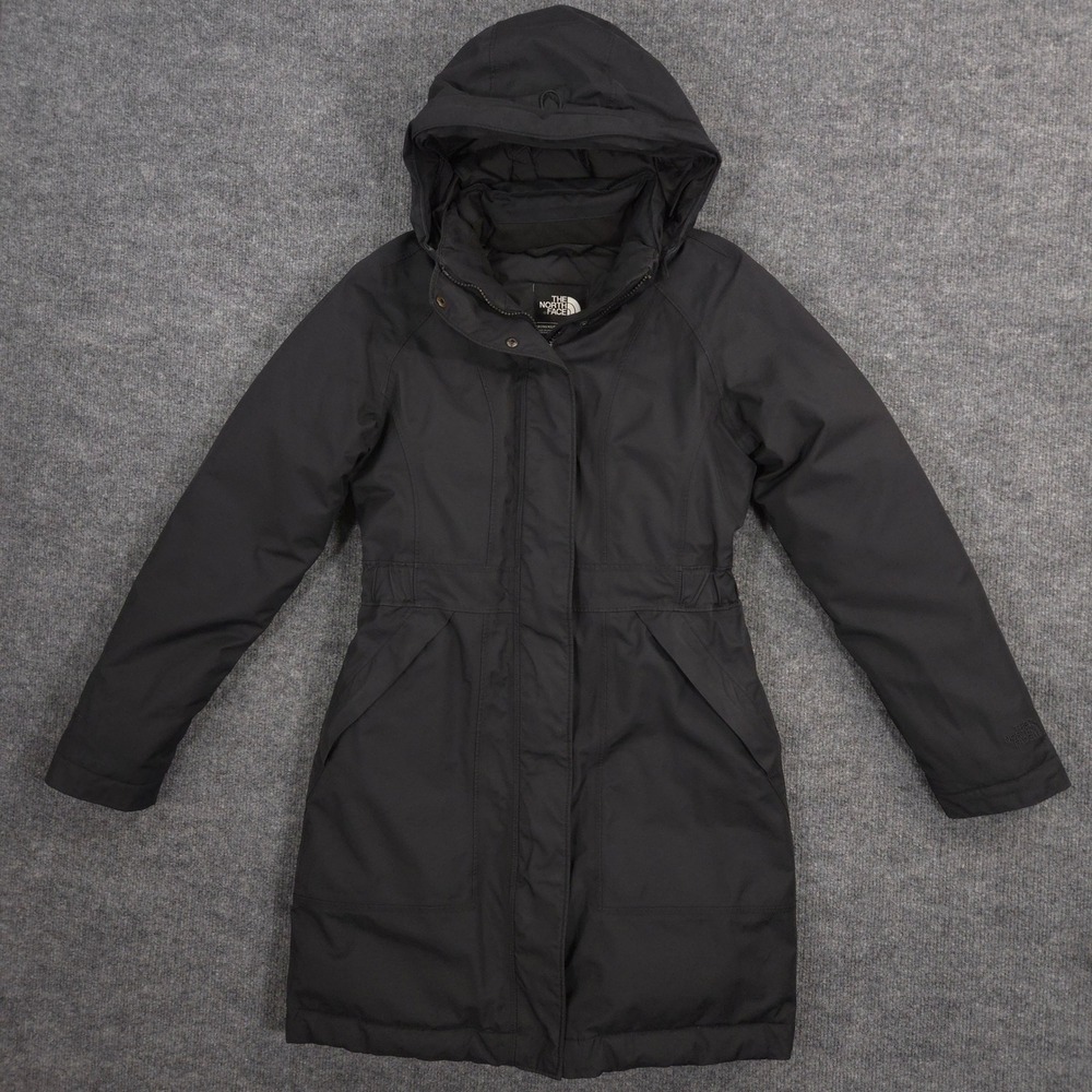 The North Face Arctic Parka Jacket Womens XS Black Goose Down Filled HyVent